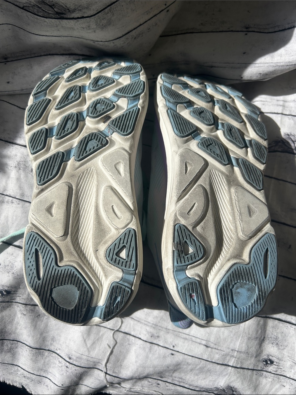 Hoka Women's Clifton Athletic Shoes in Mint and Lavender - Picture 7 of 8